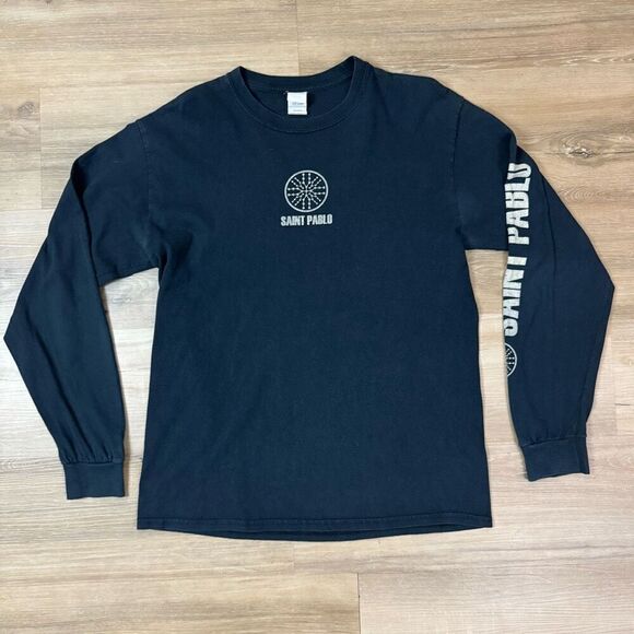 Kanye West Saint Pablo Tour Long Sleeve Tee Shirt Size M Black Concert Merch - Picture 1 of 4